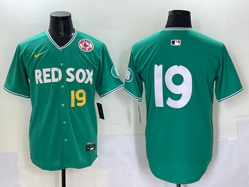 Men 2025 Boston Red Sox #19 No Name Dark Green Joint Name Nike MLB Jersey style 6->boston red sox->MLB Jersey